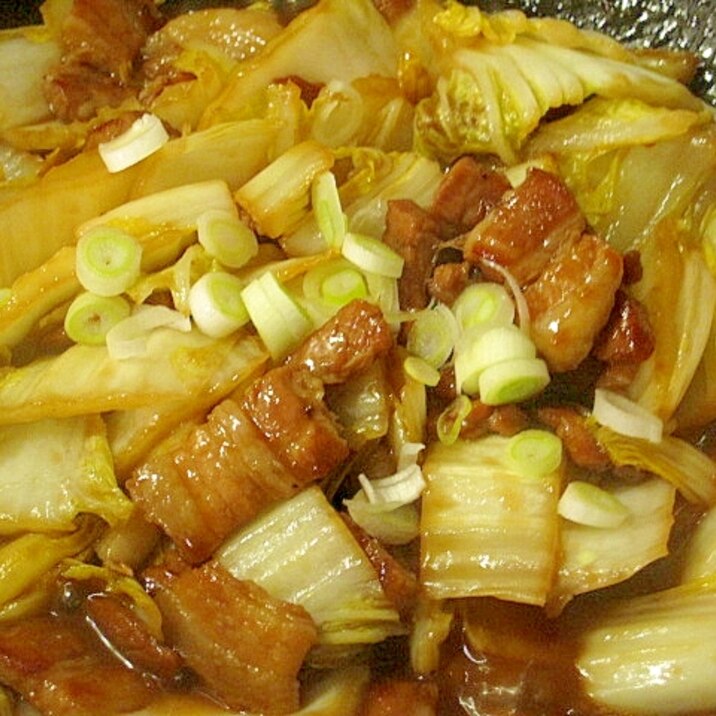 豚バラ肉と白菜の醤油炒め